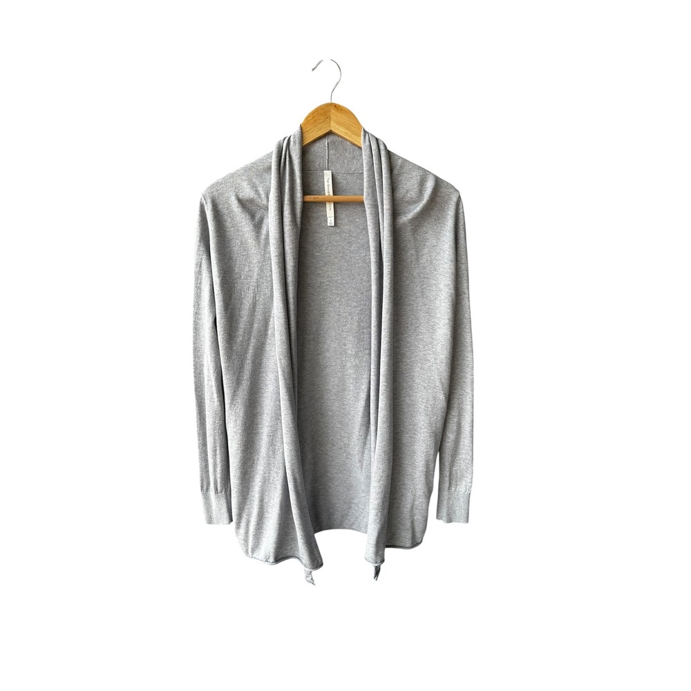 Babaton Aritzia Cardigan Sweater Grey Silk Cotton Cashmere Open Front Size Small